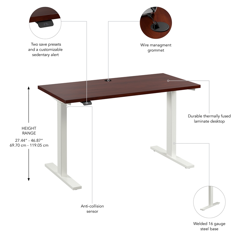 Move 60 Series 48W Adjustable Standing Desk in Hansen Cherry - Engineered Wood