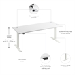 Move 60 Series 72W Adjustable Standing Desk in White - Engineered Wood