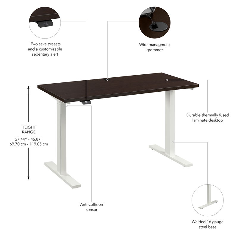 Move 60 Series 48W Adjustable Standing Desk in Mocha Cherry - Engineered Wood