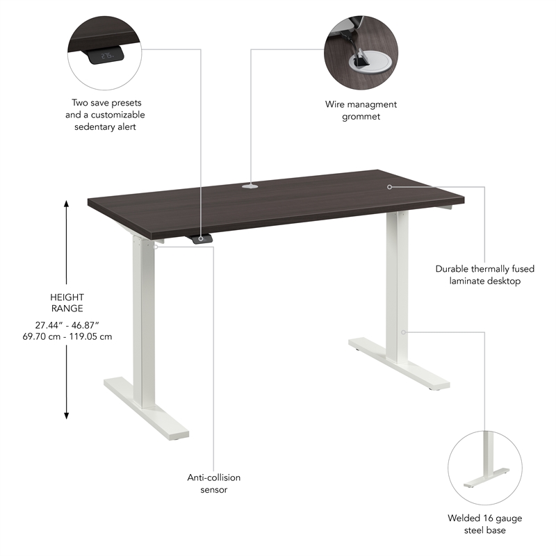 Move 60 Series 48W Adjustable Standing Desk in Storm Gray - Engineered Wood