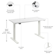 Move 60 Series 48W Adjustable Standing Desk in White - Engineered Wood