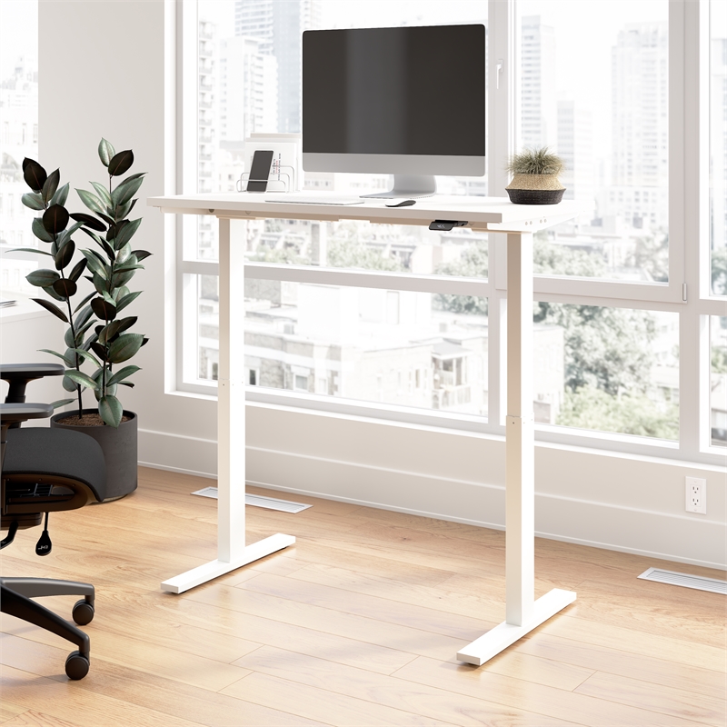 Move 60 Series 48W Adjustable Standing Desk in White - Engineered Wood