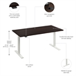 Move 60 Series 60W Adjustable Standing Desk in Black Walnut - Engineered Wood