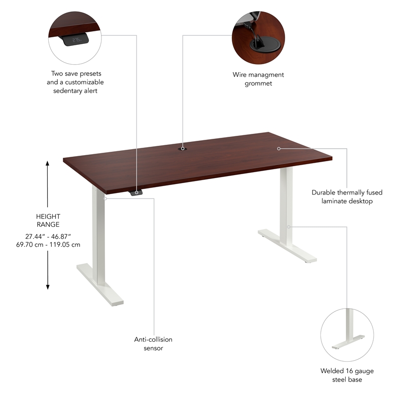 Move 60 Series 60W Adjustable Standing Desk in Hansen Cherry - Engineered Wood