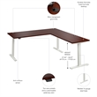 Move 60 Series 72W L Shaped Standing Desk in Hansen Cherry - Engineered Wood