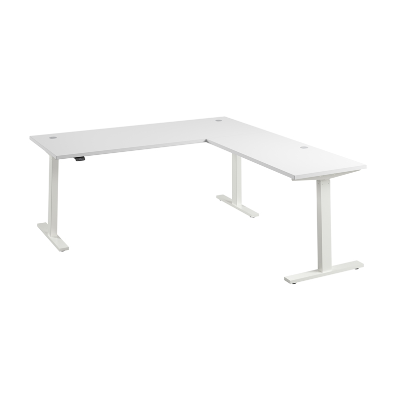 Move 60 Series 72W L Shaped Standing Desk in White - Engineered Wood