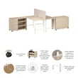 Hustle 2 Person Desk with Mobile Storage in Natural Elm - Engineered Wood