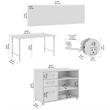 Hustle 2 Person Desk with Mobile Storage in White - Engineered Wood