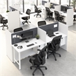 Hustle 60W 2 Person Cubicle Desk with Storage in White - Engineered Wood