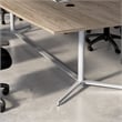 72W Office Conference Table with Metal Base in Modern Hickory - Engineered Wood