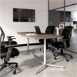 72W Office Conference Table with Metal Base in Modern Hickory - Engineered Wood