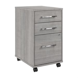Hustle 3 Drawer Rolling File Cabinet with Lock in Plat. Gray - Engineered Wood