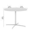 42W Round Conference Table with Metal Base in Natural Elm - Engineered Wood