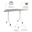 Synergy 60-inch Trapezoid Modular Conference Table in Gray - Engineered Wood