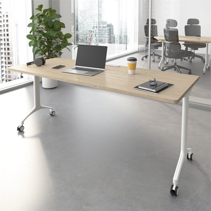 Synergy 72-inch Rectangle Modular Conference Table in Elm - Engineered Wood
