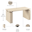 Stratus 60W X 30D Adjustable Standing Desk in Natural Elm Engineered Wood