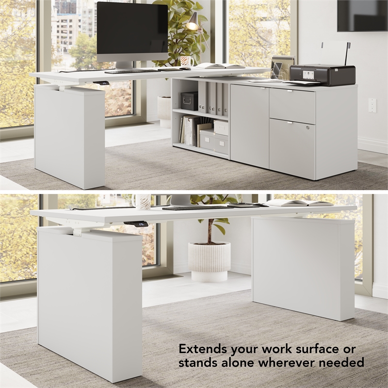 Stratus 30W Storage Cabinet with Drawers in White - Engineered Wood