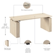 Stratus 72W x 30D Adjustable Standing Desk in Natural Elm - Engineered Wood