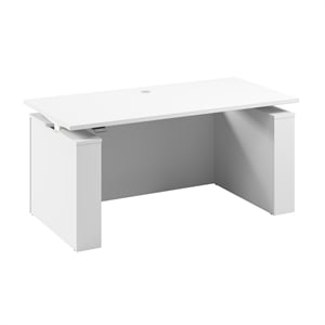 Stratus 60W Standing Desk with Modesty Panel in White - Engineered Wood