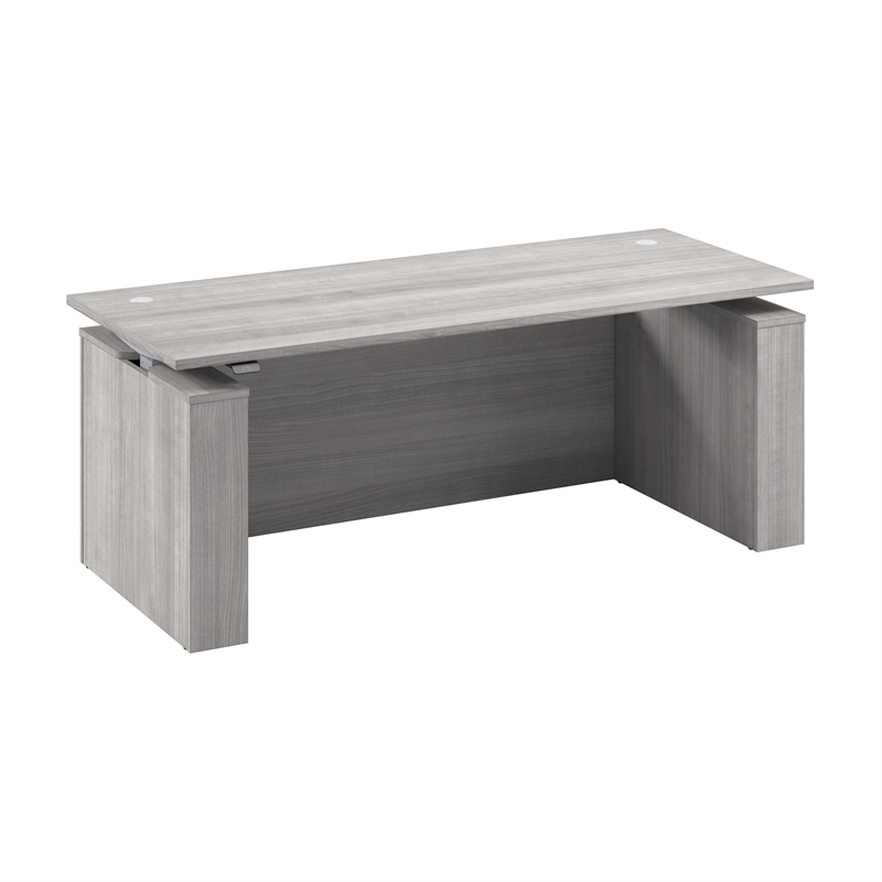 Stratus 72W Standing Desk with Modesty Panel in Platinum Gray - Engineered Wood