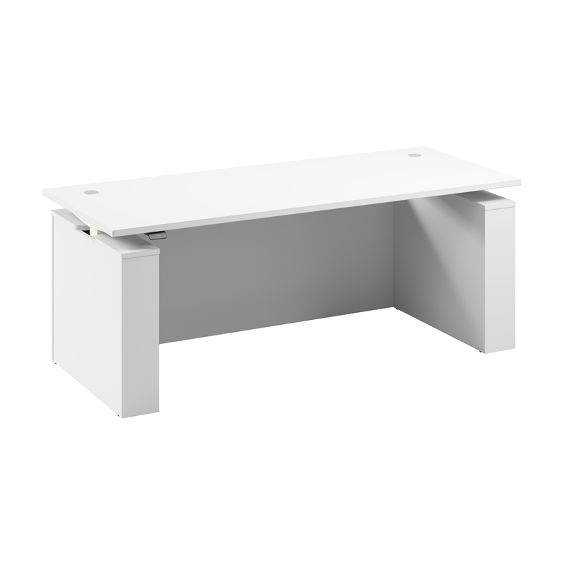Stratus 72W Standing Desk with Modesty Panel in White - Engineered Wood
