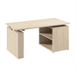Stratus 60W x 30D Standing Desk with Bookcase in Natural Elm - Engineered Wood