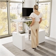 Stratus 60W x 30D Standing Desk with Bookcase in White - Engineered Wood