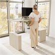 Stratus 72W x 30D Standing Desk with Bookcase in Natural Elm - Engineered Wood