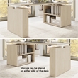Stratus 72W x 30D Standing Desk with Bookcase in Natural Elm - Engineered Wood