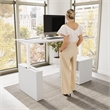 Stratus 72W x 30D Standing Desk with Bookcase in White - Engineered Wood