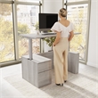 Stratus 60W Standing Desk with File Cabinet in Platinum Gray - Engineered Wood
