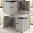 Stratus 60W Standing Desk with File Cabinet in Platinum Gray - Engineered Wood