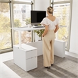 Stratus 72W Standing Desk with File Cabinet in White - Engineered Wood