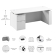 Stratus 72W Standing Desk with File Cabinet in White - Engineered Wood
