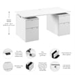 Stratus 60W Standing Desk with Drawers in White - Engineered Wood