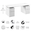 Stratus 72W Standing Desk with Drawers in White - Engineered Wood