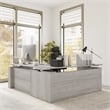 Stratus 72W x 78D L Shaped Standing Desk in Platinum Gray - Engineered Wood