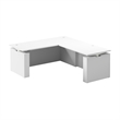 Stratus 72W x 78D L Shaped Standing Desk in White - Engineered Wood