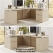 Stratus 60W Standing L Desk with File Cabinet in Natural Elm - Engineered Wood