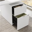 Stratus 60W Standing L Desk with Drawers in White - Engineered Wood