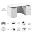 Stratus 60W Standing Desk with Drawers & Panel in White - Engineered Wood