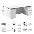 Stratus 72W Standing Desk with Drawers & Panel in White - Engineered Wood