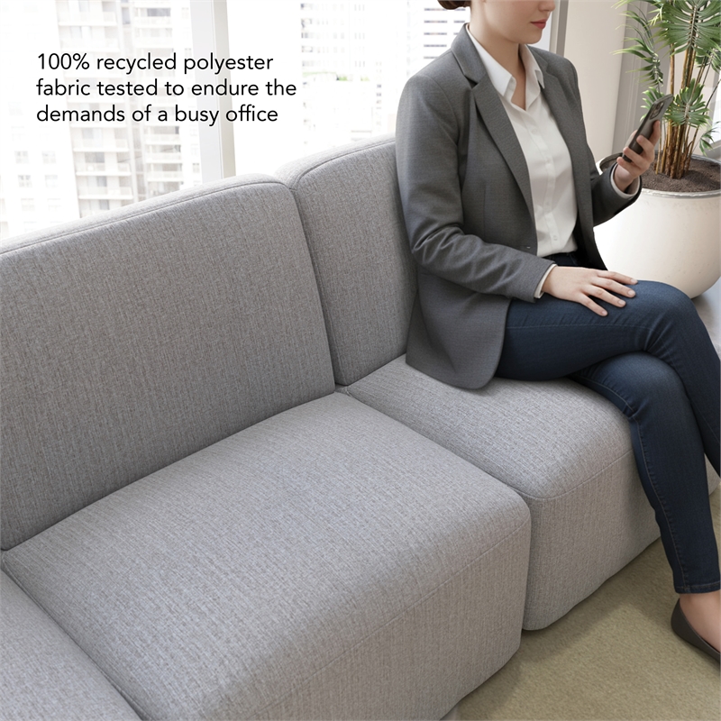 Assemble Modular Armless Lounge Chair in Fog Fabric