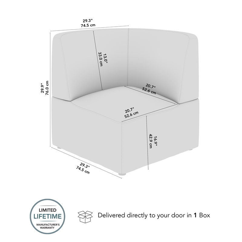 Assemble Modular Corner Lounge Chair in Mist Fabric