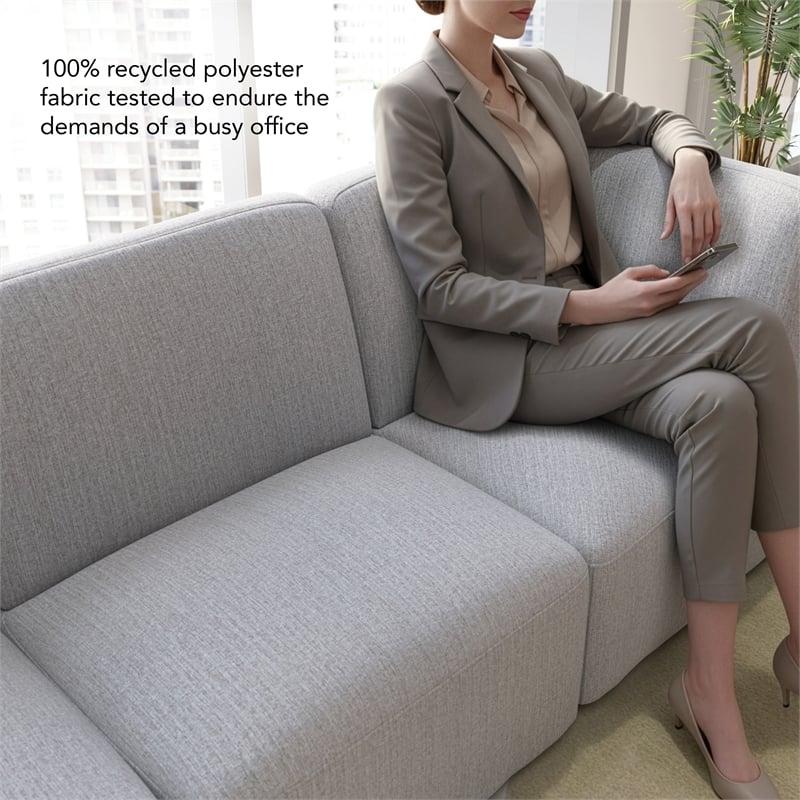 Assemble Modular 4 Seater Sectional Lounge Sofa in Fog Fabric