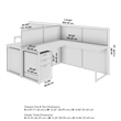 Easy Office 2 Person L Cubicle Desk w/ Drawers in Natural Elm - Engineered Wood