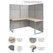 Easy Office L Shaped Cubicle Desk in Natural Elm - Engineered Wood