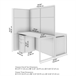 Easy Office 2 Person Cubicle Desk with Drawers in Natural Elm - Engineered Wood