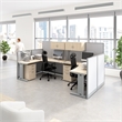 Office in an Hour 2 Person L Cubicle Desk Set in Natural Elm - Engineered Wood