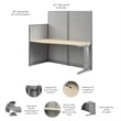 Office in an Hour 65-inch Straight Cubicle Desk in Natural Elm - Engineered Wood